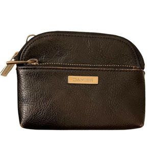Danier black pebbled leather coin pouch wallet